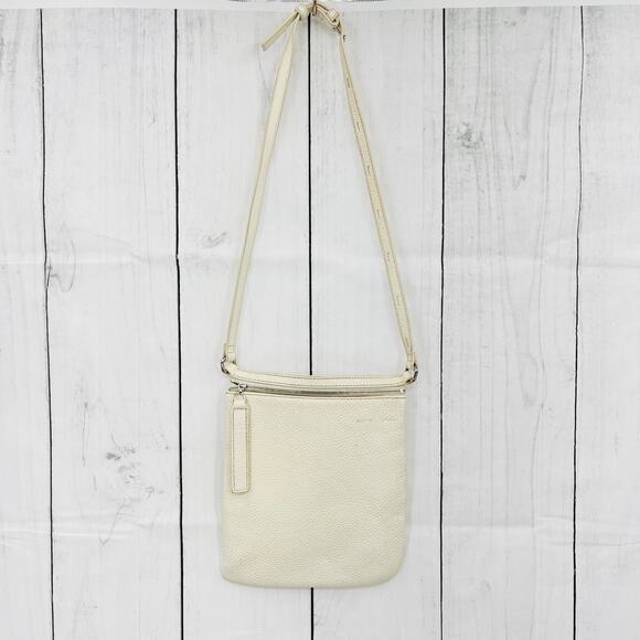 KARA New York cream white pebbled leather Tri Way crossbody bag purse - Picture 3 of 13